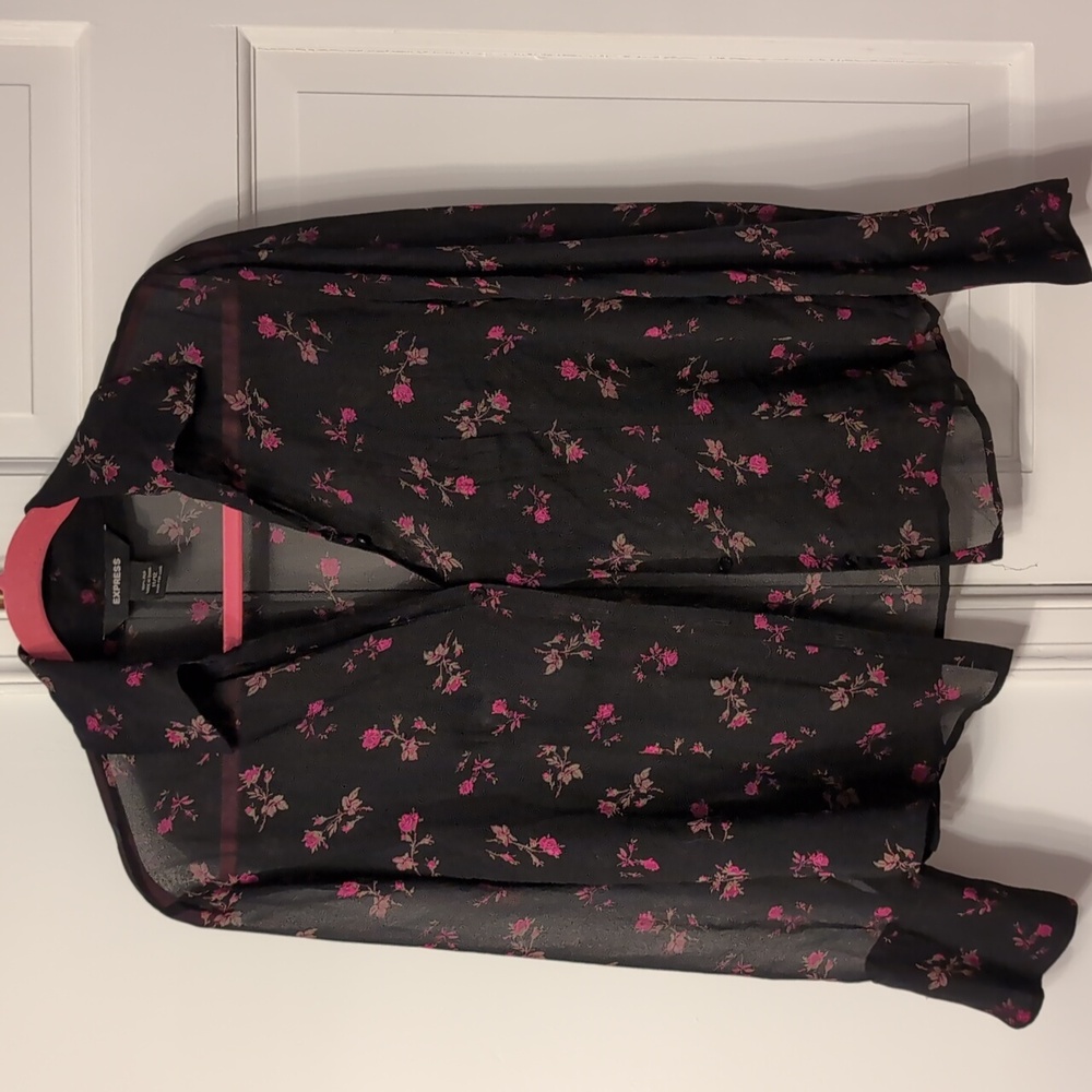 Express 100% Silk floral blouse